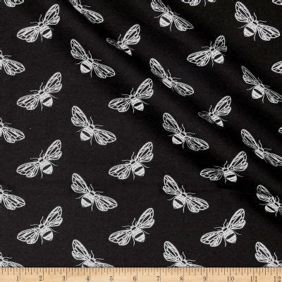 Hoffman Sparkle & Fade Bees Black/silver Fabric by the 